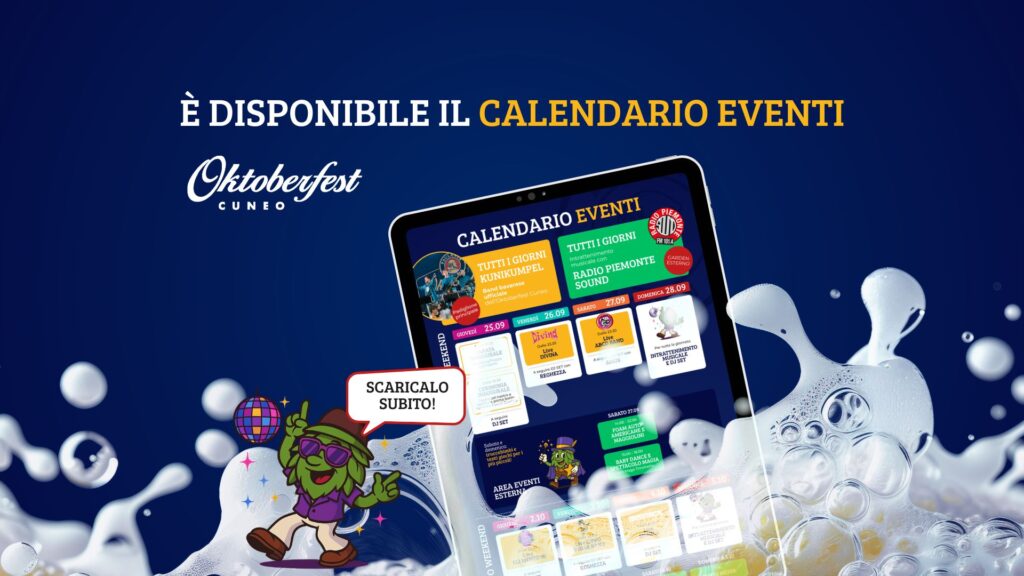 È ora disponibile il calendario eventi dell'Oktoberfest Cuneo 2025!
